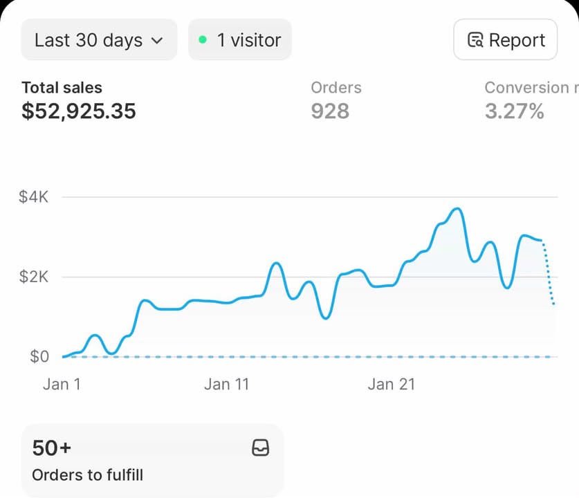 Shopify analytics performance proof